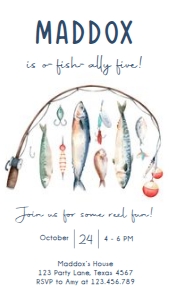 Birthday Invitation Fishing 0454 Phone design preview