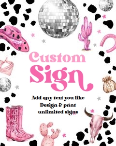 Custom Editable Sign Cowgirl 0455 design preview