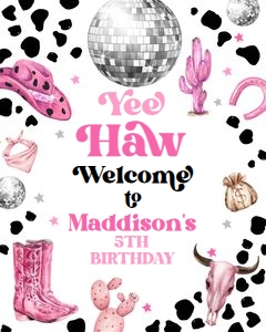 Welcome Sign Cowgirl Birthday Yee Haw 0455 design preview