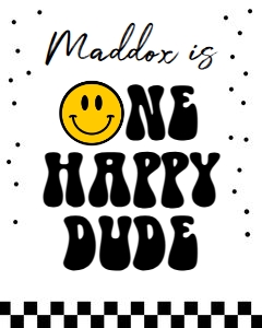 Sign One Happy Dude Smiley 0456 design preview