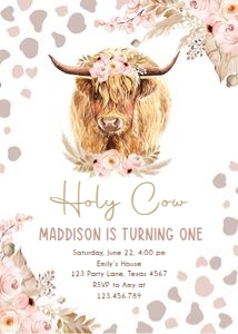 Birthday Invitation Highlander Holy Cow 0453 design preview