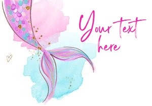 Insert Card Mermaid Watercolor Gold 0403 design preview