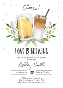 Love is Brewing Invitation Cold Brew Coffee 0190: Love is Brewing Invitation Cold Brew Coffee 0190