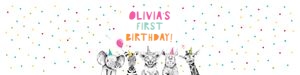 Water Bottle Labels Party Animals Pink 0390 design preview