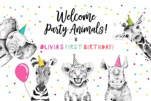 Backdrop Banner Party Animals Welcome Girl 0390 design preview