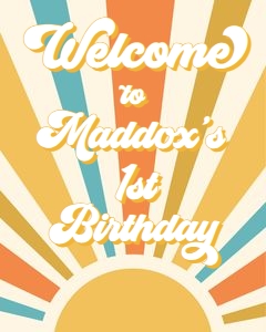 Welcome Sign Birthday Sunshine 0457 design preview