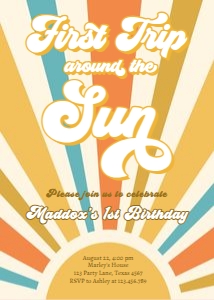 Invitation Birthday Trip Around the Sun 0457 design preview