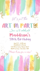 Invitation Art Party Brushes 0450 Phone design preview