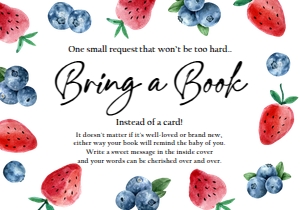 Bring a Book Card Strawberry Blueberry 0399 design preview