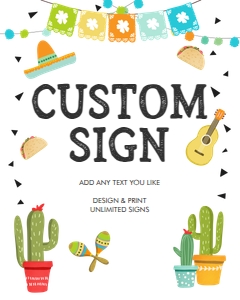Editable Custom Sign Fiesta Sombrero 0161 design preview