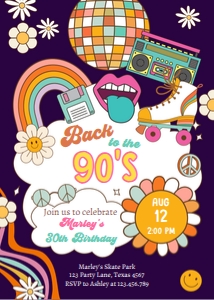 Invitation Back to the 90s Dark 0459 design preview