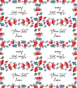 Food Labels Strawberry Blueberry Round 0399 design preview