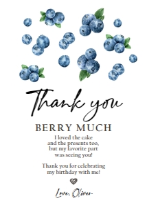 Thank You Card Blueberry 0399 design preview