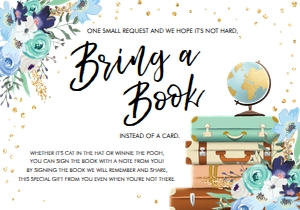 Bring a Book Travel Adventure Suitcases Blue Floral 0030 design preview