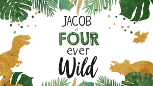 Gable Box Label Dinosaur Gold Four Ever Wild Boy 0146 design preview