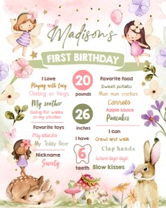 Birthday Milestone Sign Fairy 0438 design preview