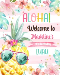 Welcome Sign Pineapple Stripes 0391 design preview