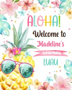 Welcome Sign Pineapple White 0391 design preview