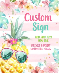 Custom Editable Sign Pineapple Stripes 0391 design preview