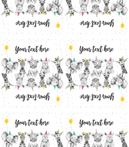 Food Labels Safari Party Animals Polka Dots Boy 0390 design preview