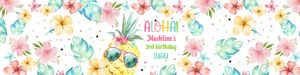 Water Bottle Label Pineapple White 0391 design preview