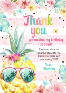 Thank You Card Pineapple Stripes 0391 design preview