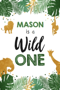 Capri Sun Label Gold Safari Animals White Boy Wild One 0016 design preview