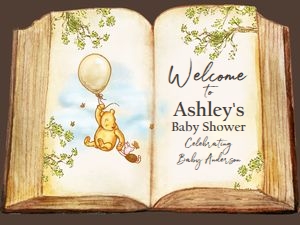 Welcome Sign Winnie The Pooh Neutral Book 0425 0464 design preview