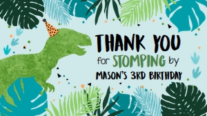 Gable Box Dinosaur Thank You Blue 0389 design preview