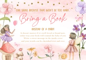 Bring a Book Card Fairy Pink Purple 0406 design preview