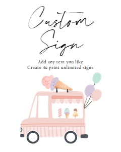 Custom Editable Sign Ice Cream Truck Simple Pink 0415 design preview