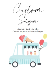 Custom Editable Sign Ice Cream Truck Simple Blue 0415 design preview