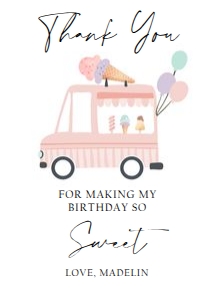 Thank You Card Ice Cream Truck Pink 0415 design preview