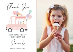 Thank You Card Ice Cream Truck Pink Photo 0415 design preview