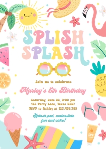 Invitation Splish Splash 0465 design preview