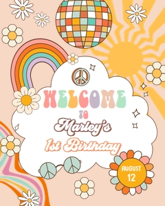 Welcome Sign Retro Sun 0459 design preview