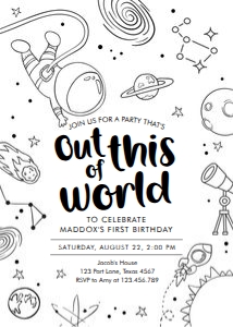 Invitation Space Out of This World 0467 design preview