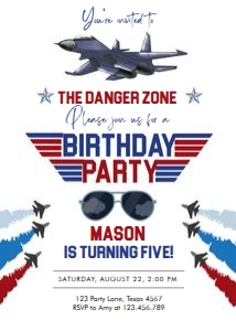 Birthday Invitation Fighter Pilot Birthday Party 0469 design preview