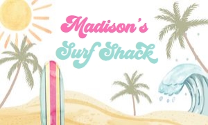 Backdrop Banner Surf Shack Girl 0433 design preview