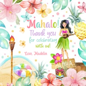 Tag Hawaiian Luau Beach Pastel Mahalo 0413 design preview
