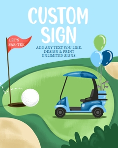 Custom Editable Sign Golf Hole in One Red 0405 design preview