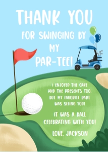 Thank You Card Golf Red 0405 design preview