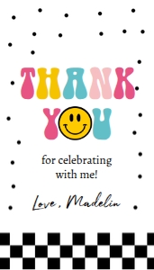 Favor Tag Smiley Girl 0456 design preview