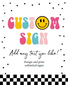 Custom Editable Sign Smiley Face Girl 0456 design preview
