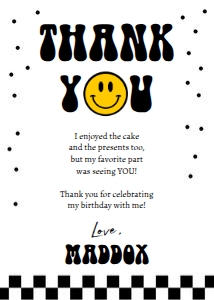 Thank You Card Smiley Boy 0456 design preview
