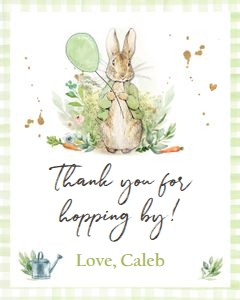 Thank You Sign Peter Rabbit White Green Border Neutral 0351 design preview