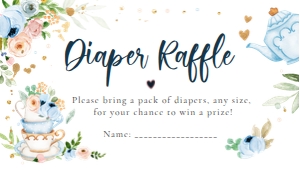 Diaper Raffle Ticker Baby is Brewing Tea V3 Dark Blue 0349 design preview