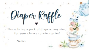 Diaper Raffle Ticker Baby is Brewing Tea Dark Blue 0349 design preview