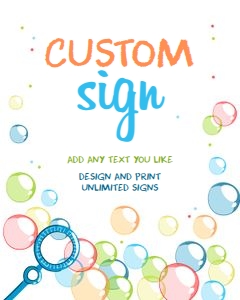 Custom Sign Bubbles Boy 8x10 0035 design preview