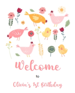 Welcome Sign Chick Pink 0446 design preview